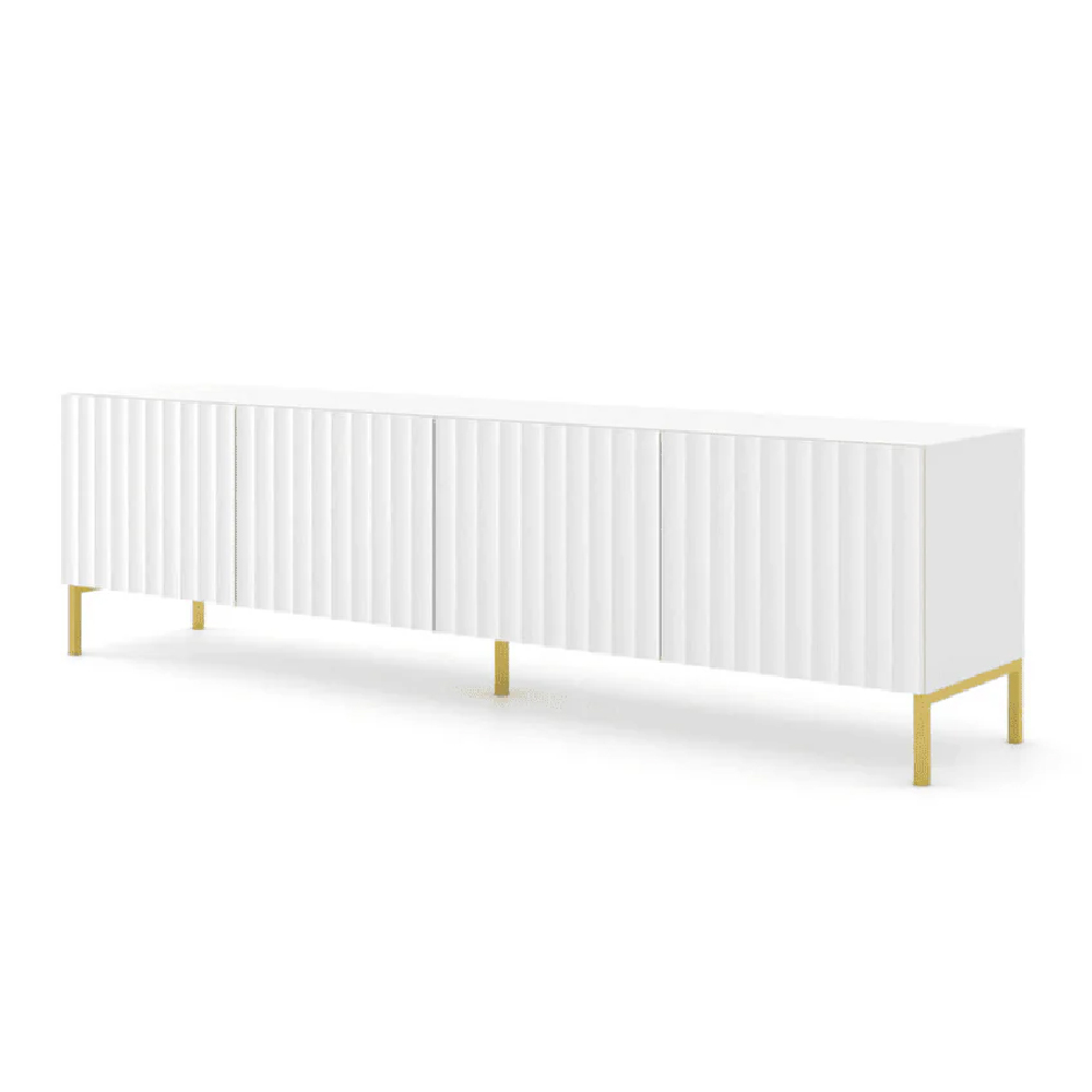 Wayne Wooden TV Stand With 4 Doors In White