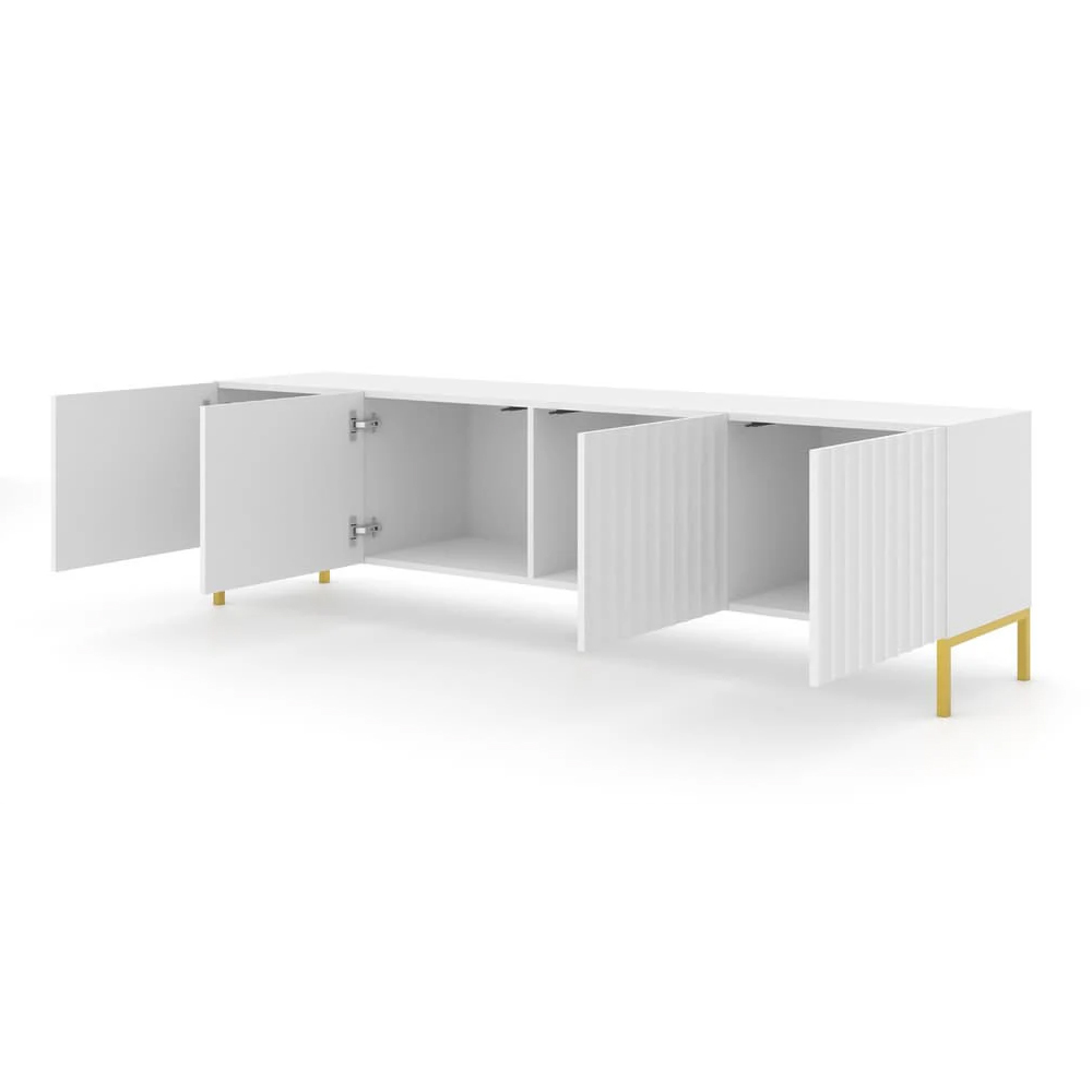 Wayne Wooden TV Stand With 4 Doors In White