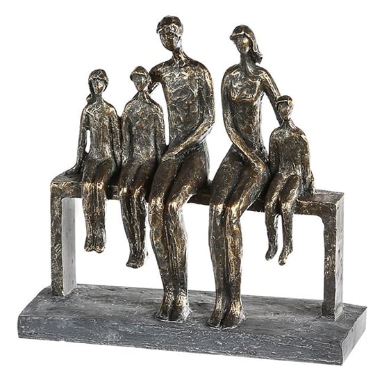 Product photograph of We Are Family Poly Design Sculpture In Antique Bronze And Grey from Furniture in Fashion
