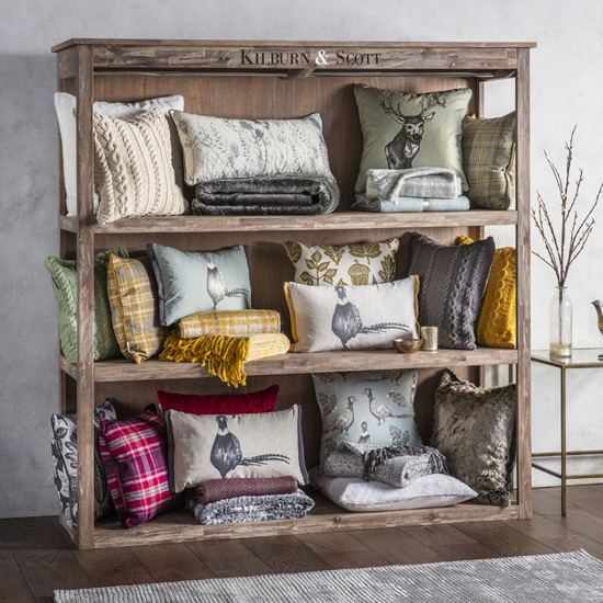 Weathered Wooden Floor Standing Shelving Unit In Oak FiF