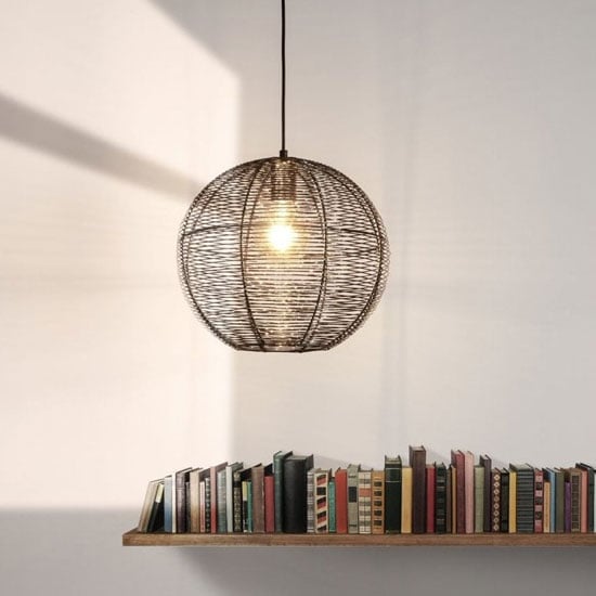 Product photograph of Weave 1 Pendant Light In Black And Gold from Furniture in Fashion