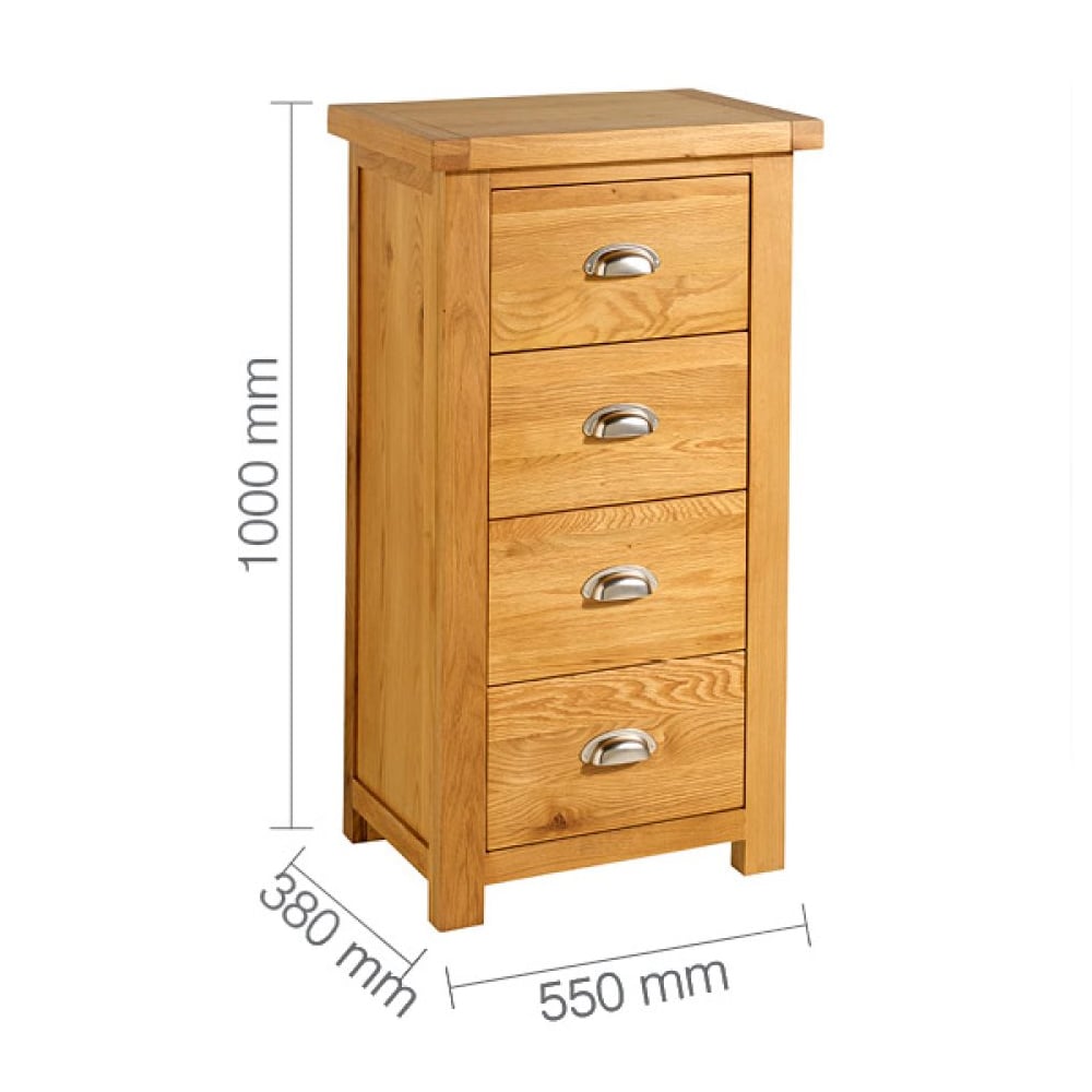 Webworms Wooden Chest Of 4 Drawers In Oak