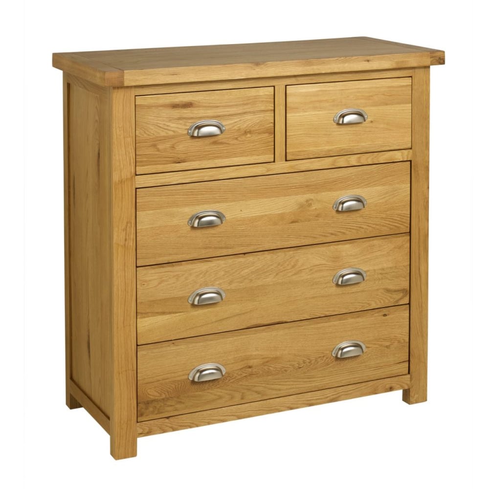 Webworms Wooden Chest Of 5 Drawers In Oak