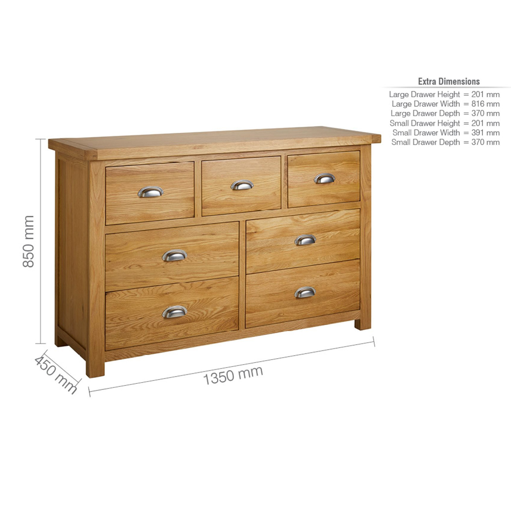 Webworms Wooden Chest Of 7 Drawers In Oak