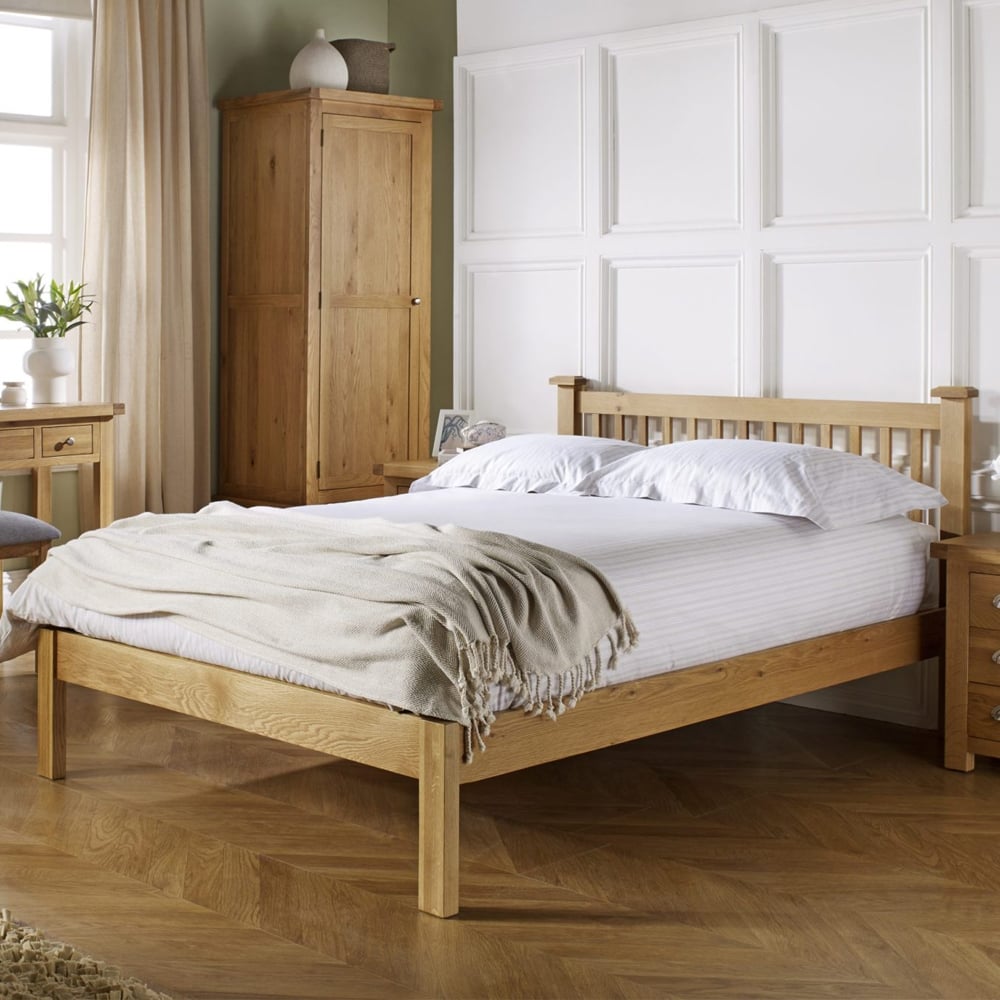 Webworms Wooden Double Bed In Oak