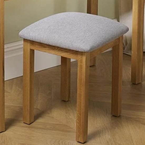 Webworms Wooden Stool With Fabric Seat In Oak