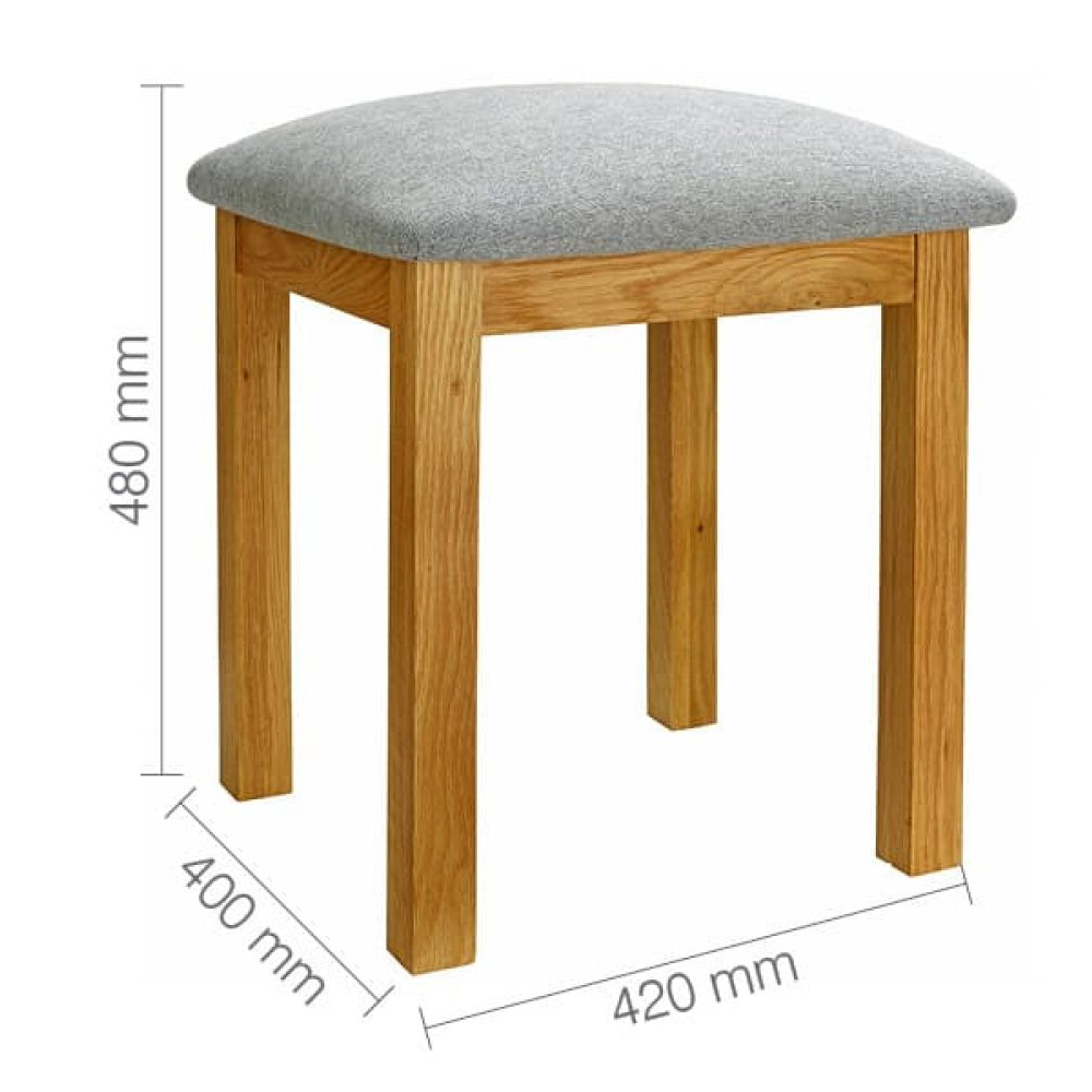 Webworms Wooden Stool With Fabric Seat In Oak