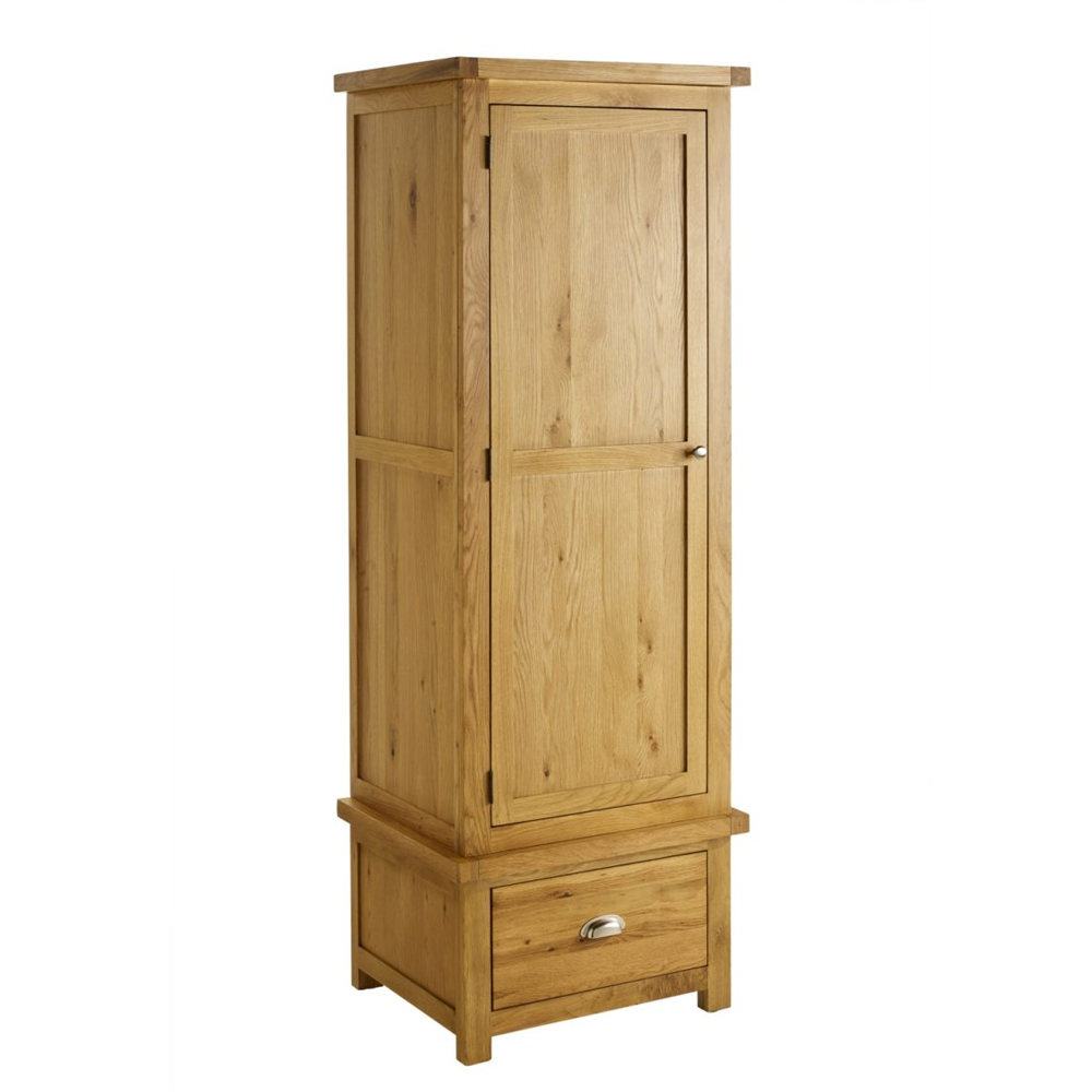 Webworms Wooden Wardrobe With 1 Door 1 Drawer In Oak