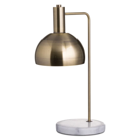Weir Metal Adjustable Table Lamp In Brass With Marble Base