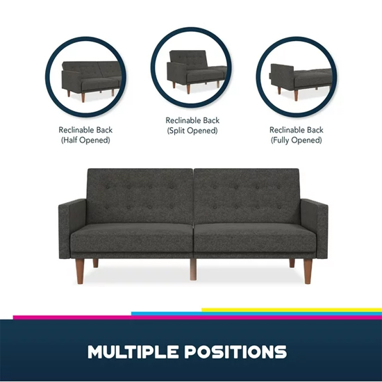 Weiser Fabric Sofa Bed With Oak Legs In Grey