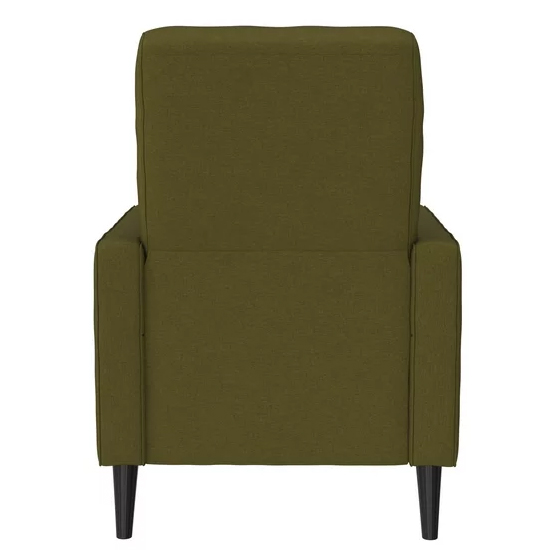 Weiser Fabric Recliner Chair With Oak Legs In Olive Green