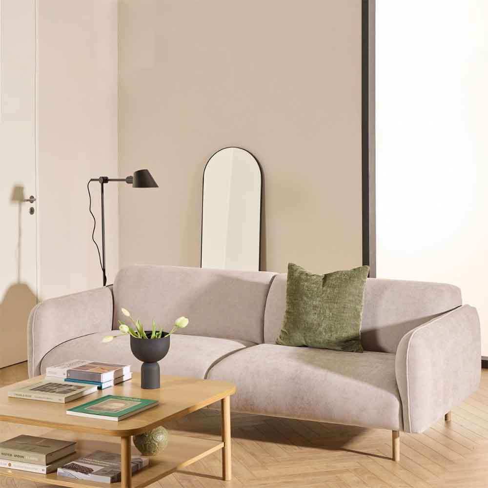 Welch Fabric 2.5+3 Seater Sofa In Fay Beige