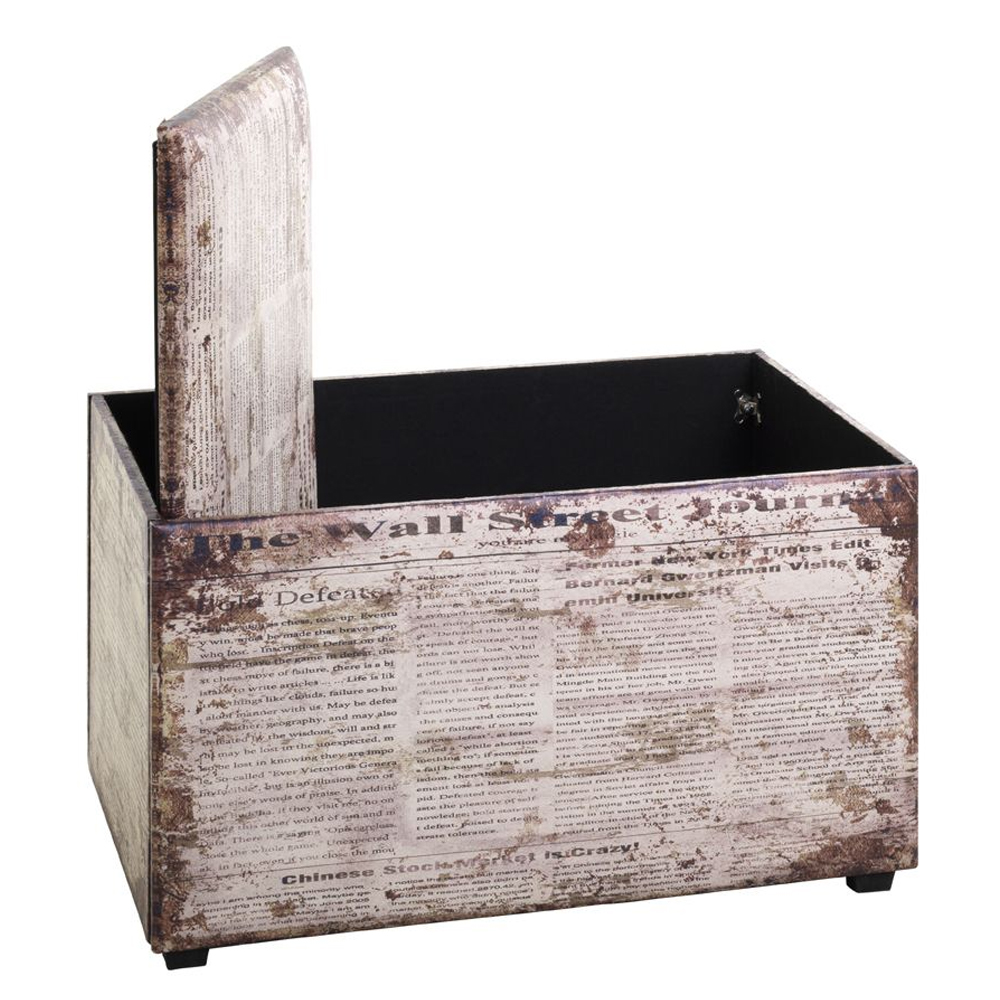 Welch Leather Storage Ottoman In Motif