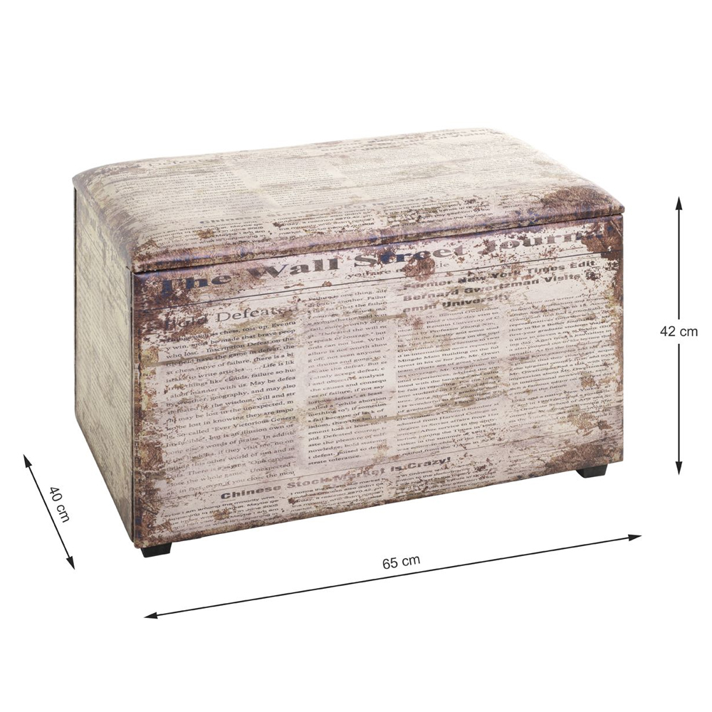 Welch Leather Storage Ottoman In Motif