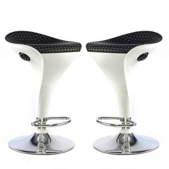 Read more about Welford bar stool in black and white gloss in a pair