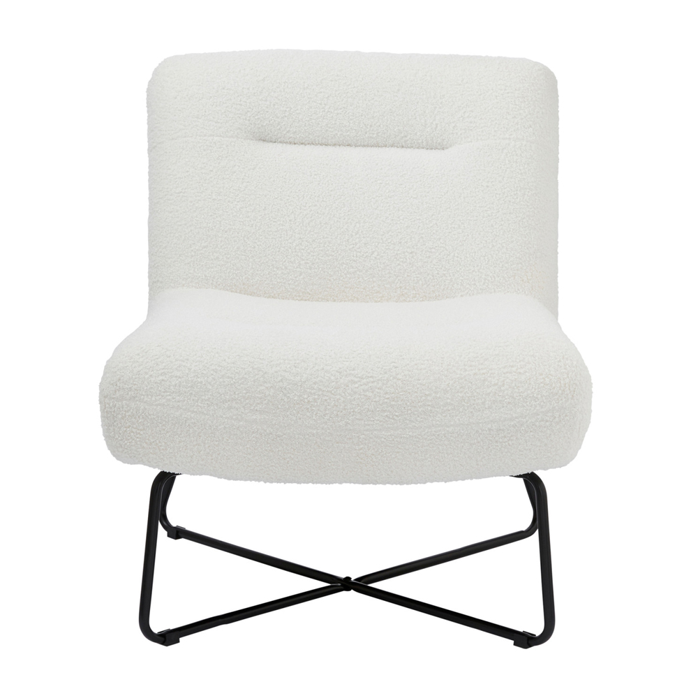 Welland Fabric Accent Chair With Black Legs In Cream