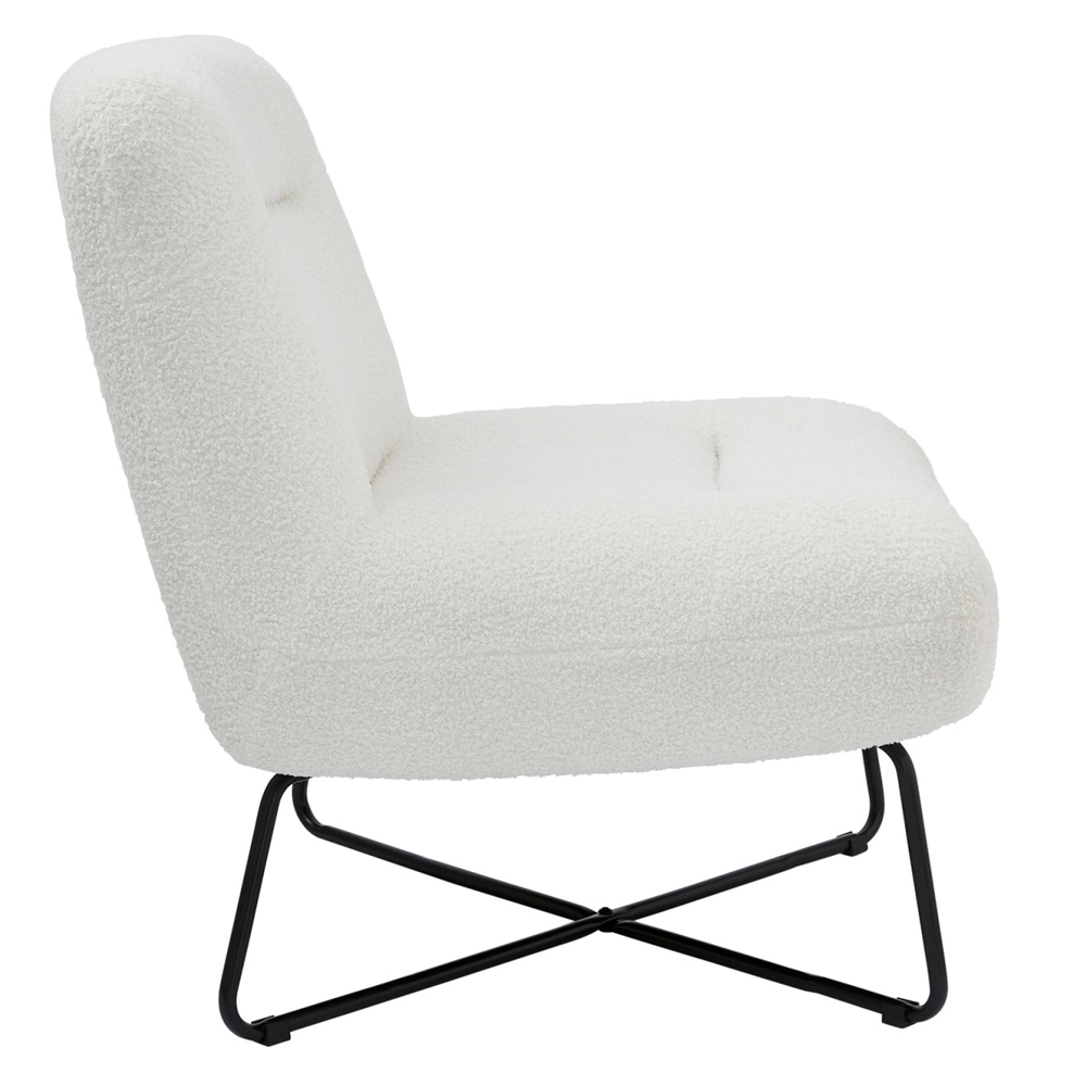 Welland Fabric Accent Chair With Black Legs In Cream