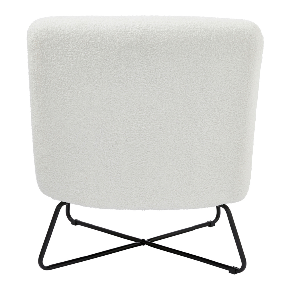 Welland Fabric Accent Chair With Black Legs In Cream