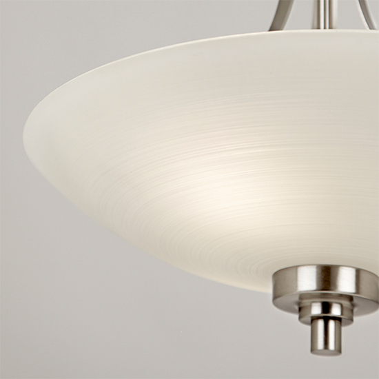 Welles 3 Lights White Glass Ceiling Light In Satin Chrome