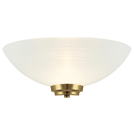 Read more about Welles white glass wall light in antique brass