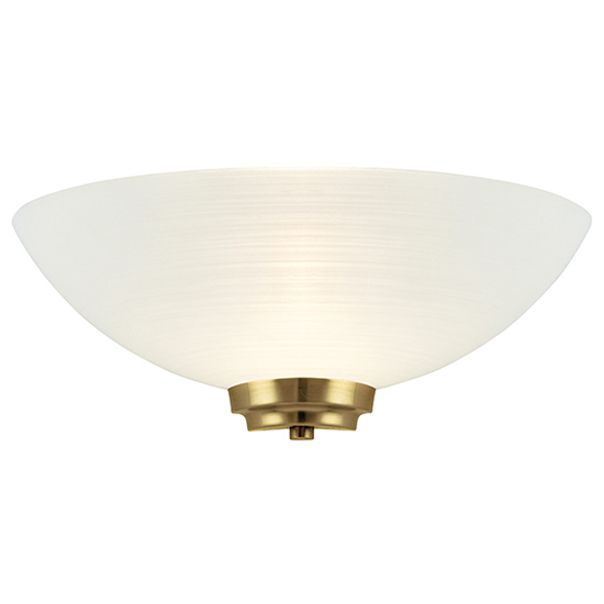 Photo of Welles white glass wall light in antique brass