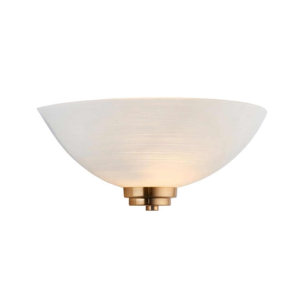Welles White Glass Wall Light In Brushed Aged Brass