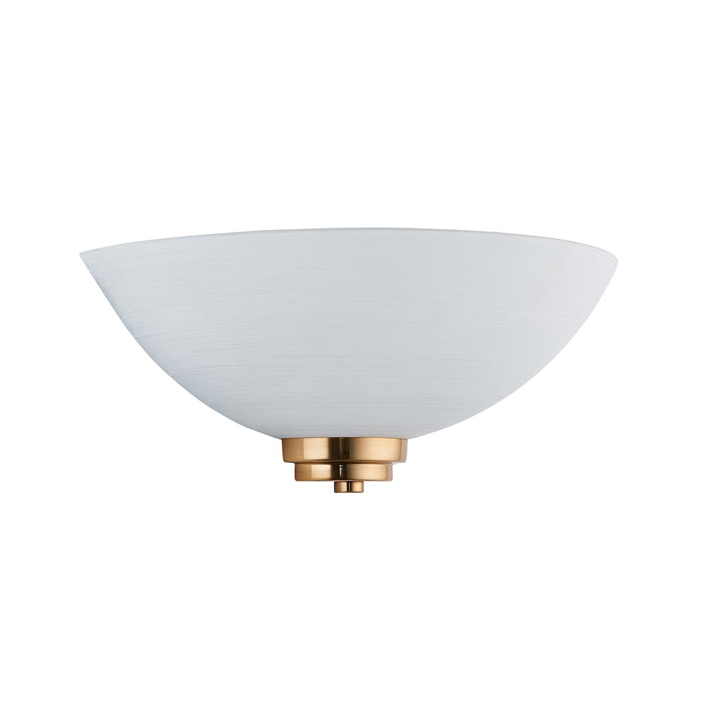 Welles White Glass Wall Light In Brushed Aged Brass