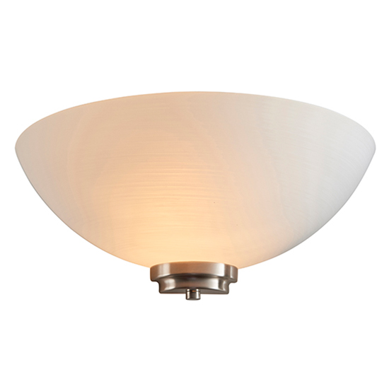 Welles White Glass Wall Light In Satin Chrome