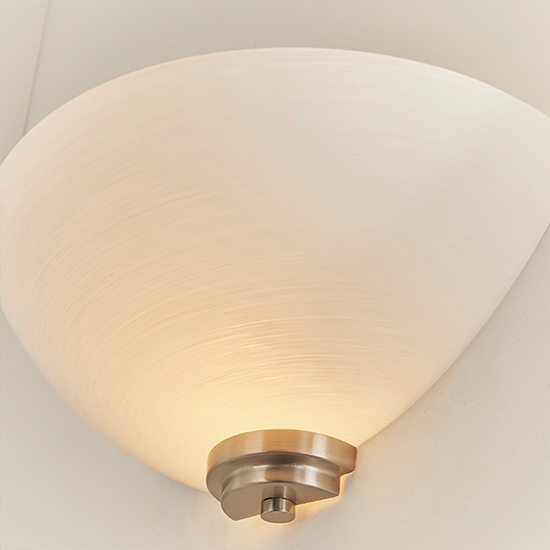 Welles White Glass Wall Light In Satin Chrome