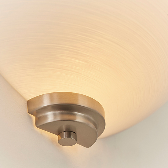 Welles White Glass Wall Light In Satin Chrome