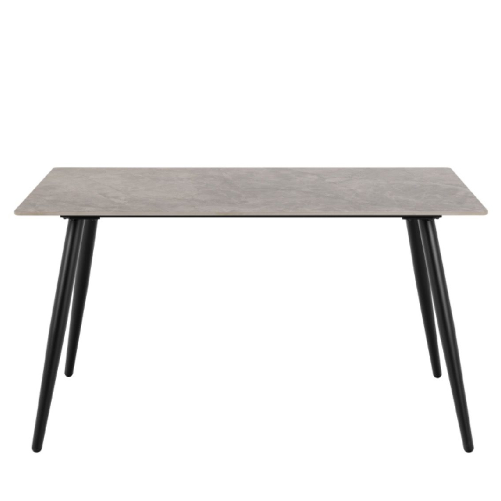 Wellford Ceramic Dining Table Rectangular In Grey And Black
