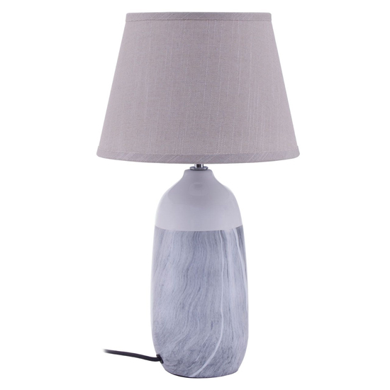 Welmon Beige Fabric Shade Table Lamp With Dark Grey Base_2