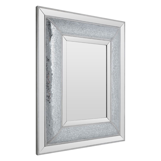 Photo of Wendy rectangular wall bedroom mirror in antique silver frame