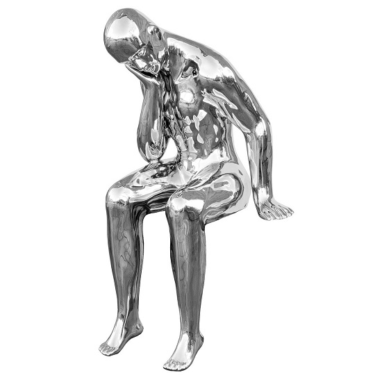 Read more about Wendy thinking man cermanic sculpture in silver