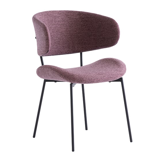 Product photograph of Wera Fabric Dining Chair In Dusty Rose With Black Legs from Furniture in Fashion