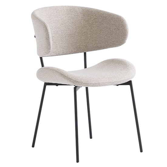 Product photograph of Wera Fabric Dining Chair In Linen With Black Legs from Furniture in Fashion