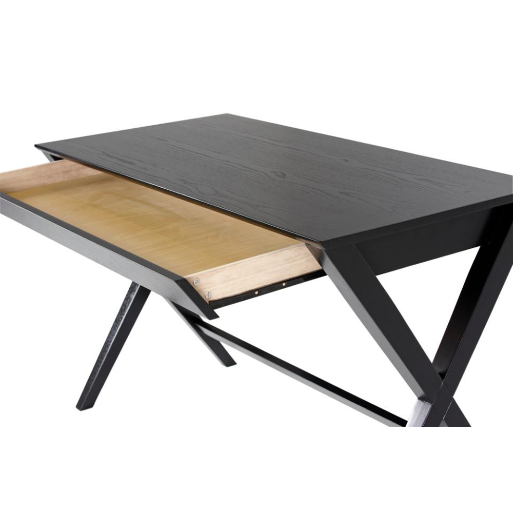 Werito Wooden Laptop Desk With 1 Drawer In Black