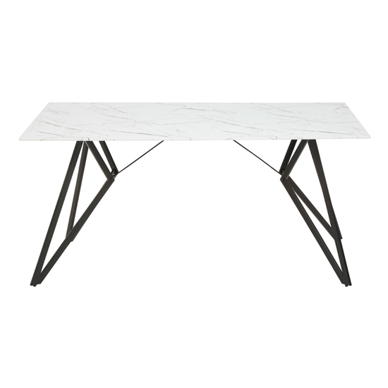 Wesko Glass Top Dining Table In White With 6 Grey Leather Chairs