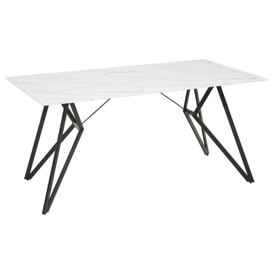 Wesko Glass Top Dining Table In White With 6 Grey Leather Chairs_4