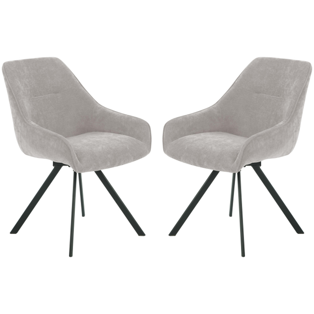Westbrook Dark Oatmeal Fabric Dining Chairs in Pair