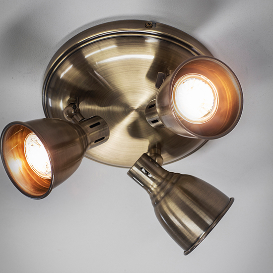 Westbury LED 3 Lights Round Spotlight In Antique Brass