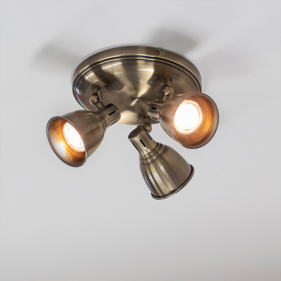 Westbury LED 3 Lights Round Spotlight In Antique Brass_3