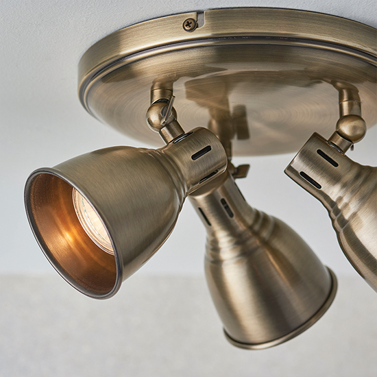 Westbury LED 3 Lights Round Spotlight In Antique Brass