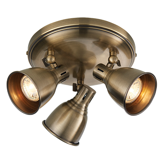 Westbury LED 3 Lights Round Spotlight In Antique Brass