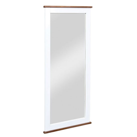 Westerland FSC Wooden Wall Mirror In White And Oak_1