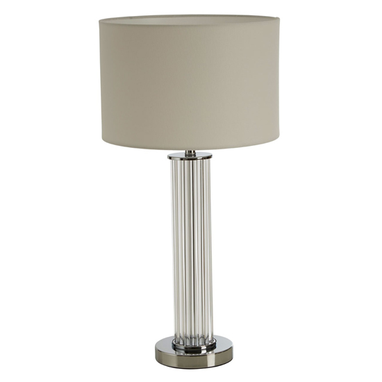 Product photograph of Westico Cream Fabric Shade Table Lamp With Chrome Base from Furniture in Fashion