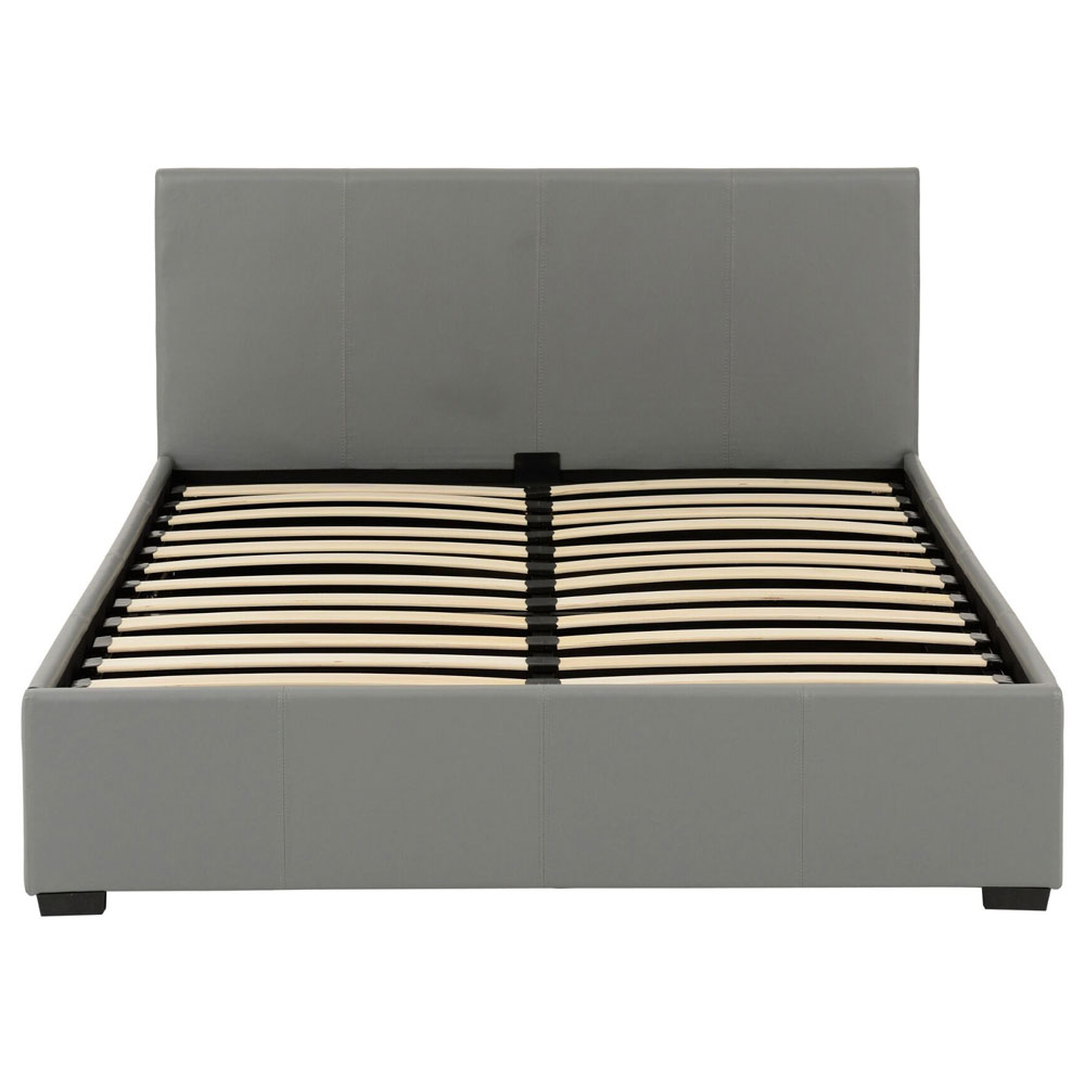 Westley Faux Leather Ottoman Storage Double Bed in Grey