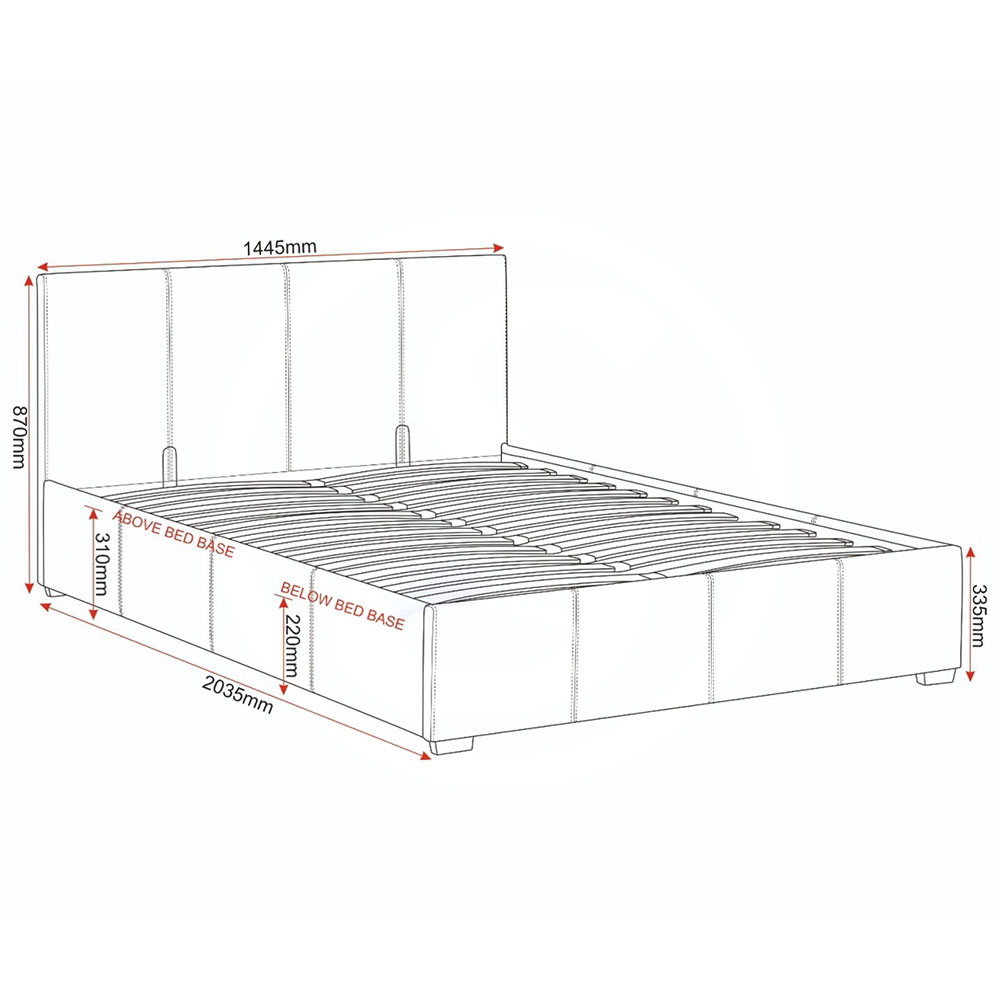 Westley Faux Leather Ottoman Storage Double Bed in Grey