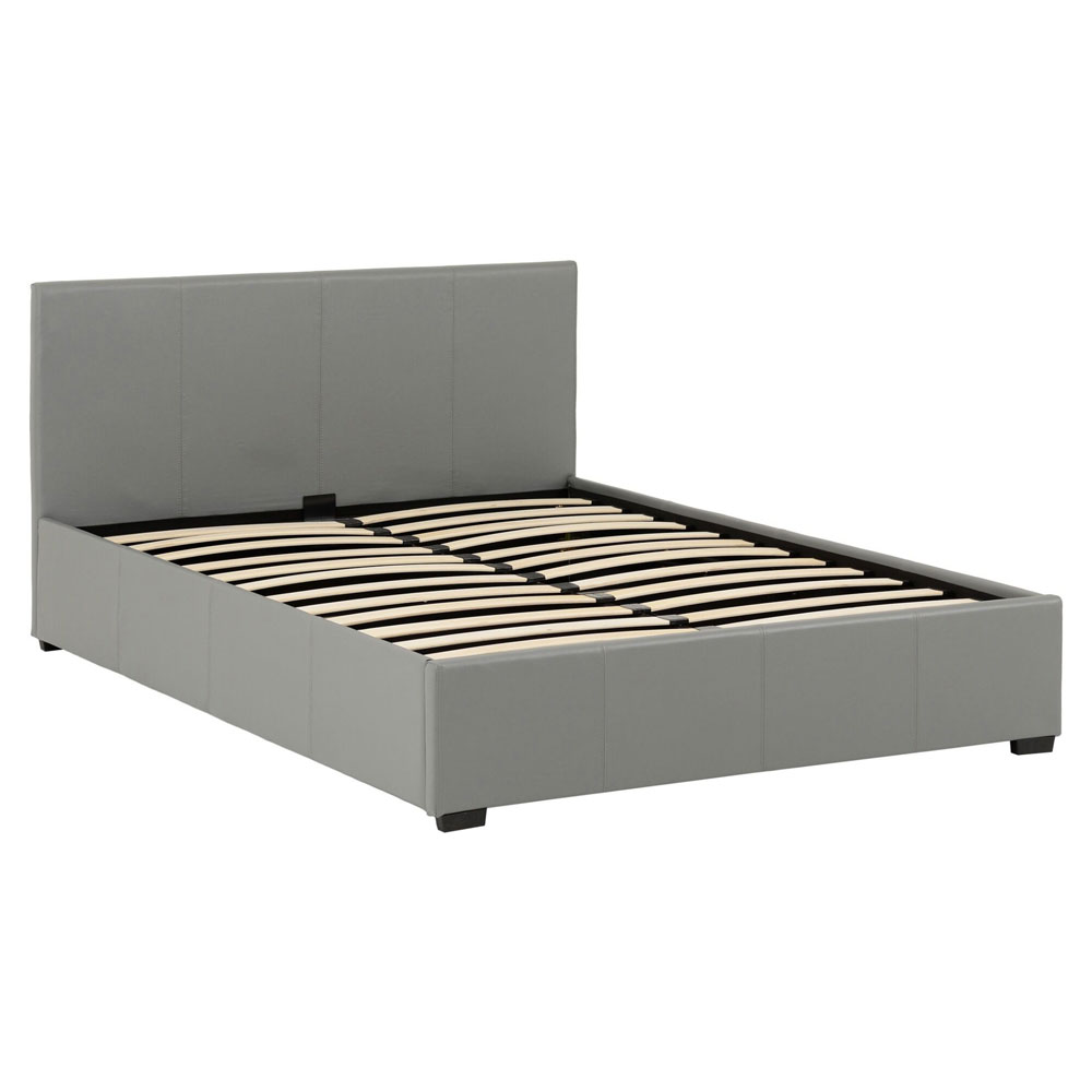 Westley Faux Leather Ottoman Storage King Size Bed in Grey