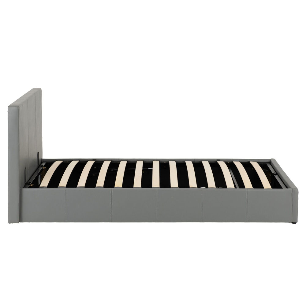 Westley Faux Leather Ottoman Storage Single Bed in Grey